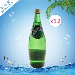 原裝飲料含氣天然礦泉水 廣州原味巴黎水玻璃瓶750ml*12批發價格