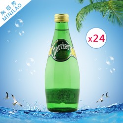 法國進口礦泉水 批發含氣純天然原味巴黎水330ml*24一箱 可代理