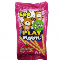 臺灣進口嬰兒零食 EGO 小美與小可魔術棒餅干3味批發 80g 48包/箱