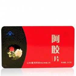 廠家直供營養保健食品魯潤阿膠片/塊 補血補血  240g 牡丹鐵盒裝